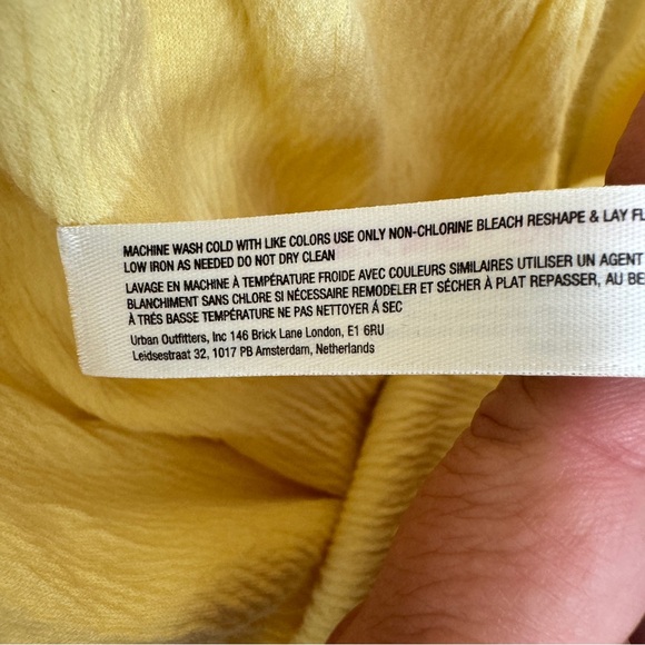 Free People Beach Stasia Mini Dress XS Yellow Cottagecore Boho Spring - Picture 6 of 6